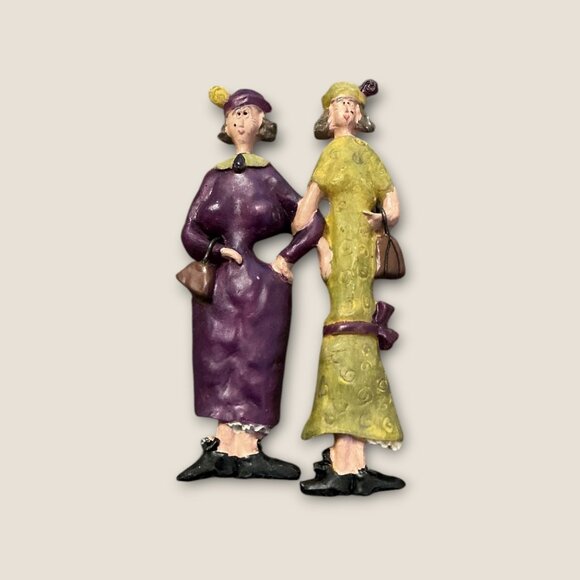 Vintage Sandy Gervais Shopping Friendship Brooch - Picture 1 of 5